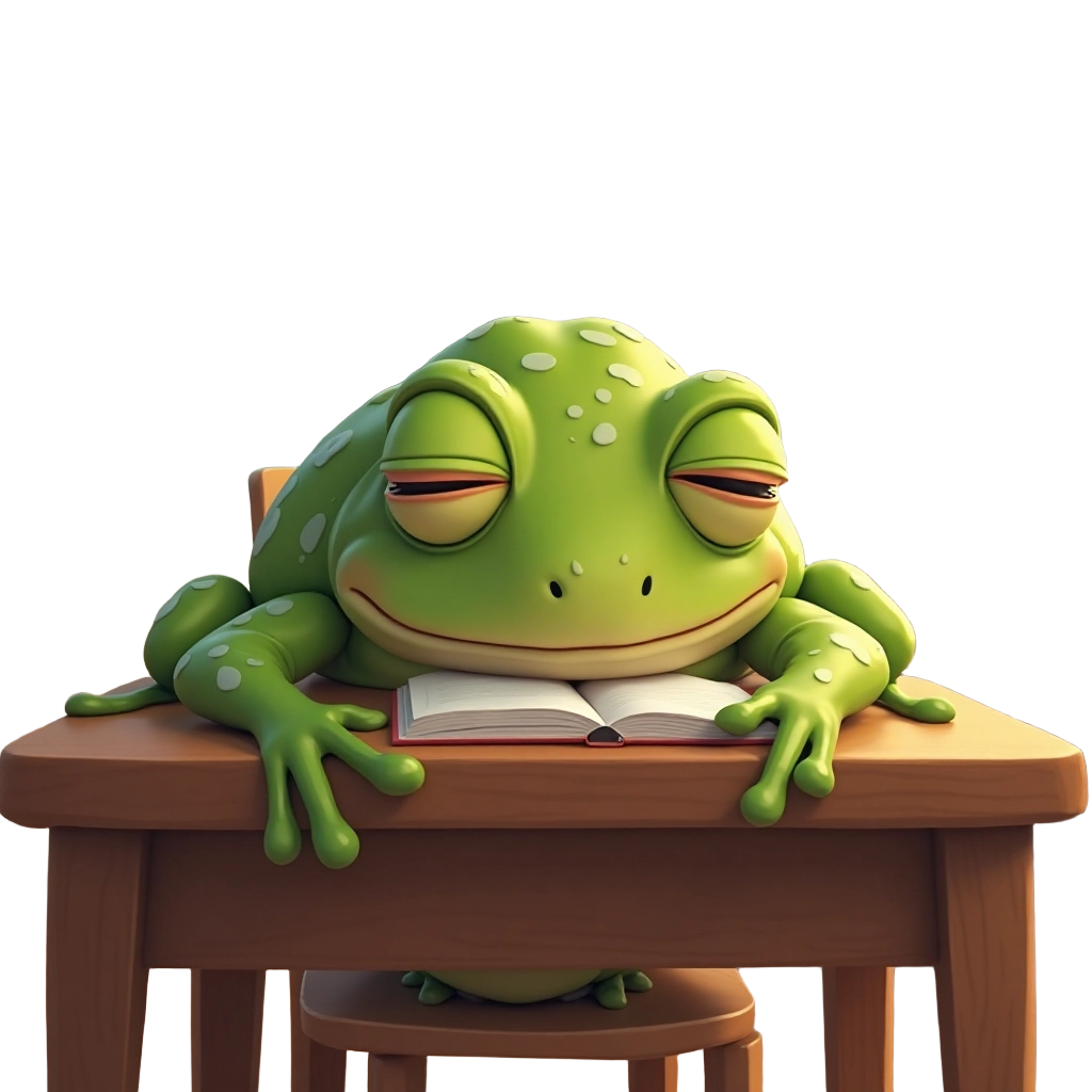 Sleepy Study Frog